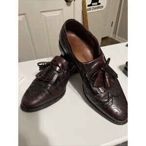 Allen Edmonds Arlington Wingtip Brogue Kiltie Tassel Loafers Burgundy Men's 10 D
